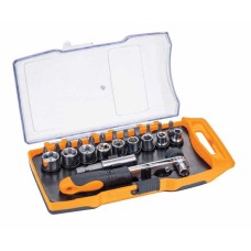 (23 Pcs) Juego Ratchet Con Puntas y Socket